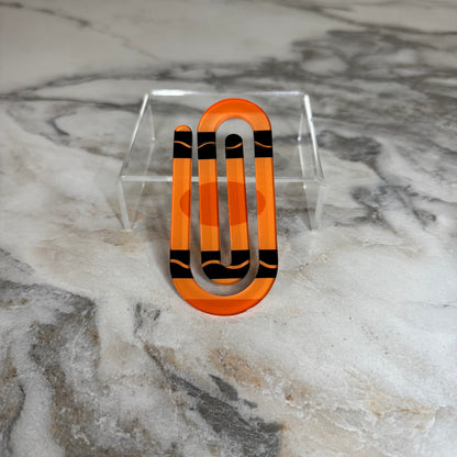 Jumbo Paperclip - Orange Crayon
