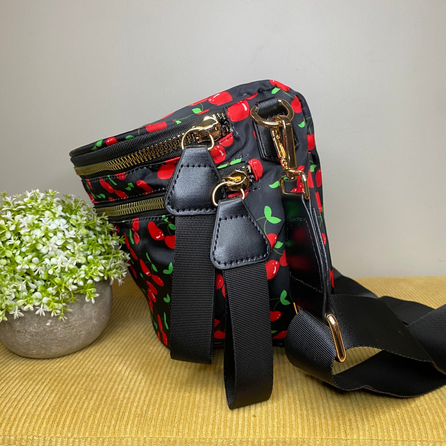 The Roni Nylon Crossbody - Cherry