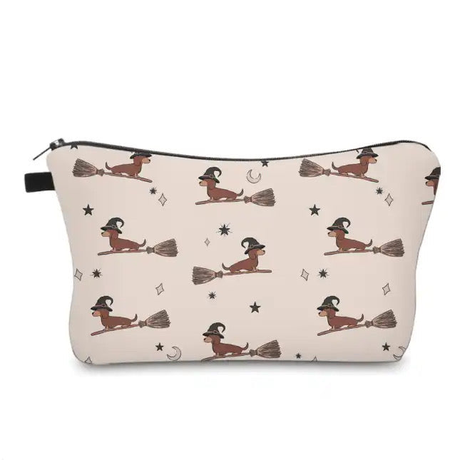 Pouch - Halloween - Dog Dachshund Broom