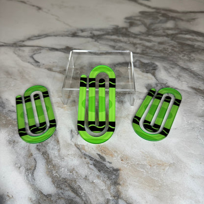 Jumbo Paperclip - Green Crayon